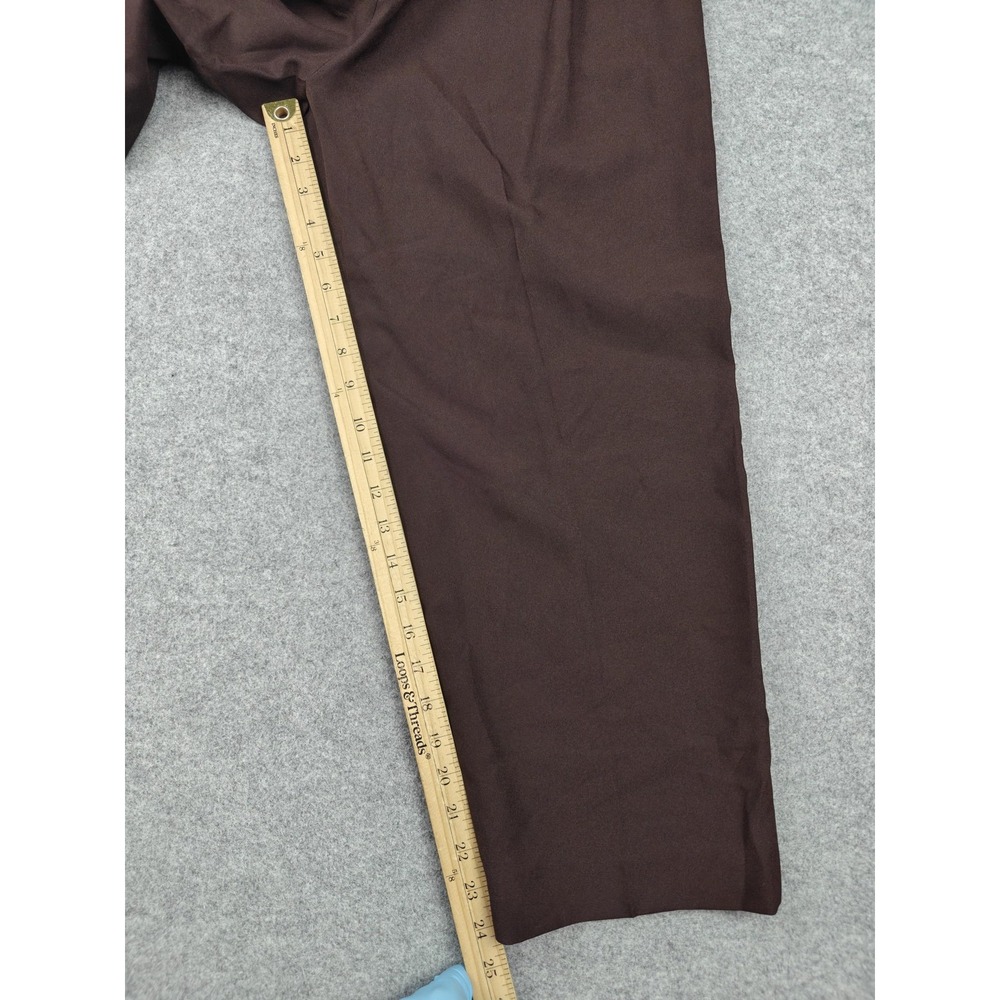 Larry Levine Pants Womens 10 Brown Twill Stretch Dress Studded Ankle Career New - Picture 7 of 10